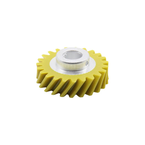 Yellow metal gear from 4 Pack Mixer Worm Gear And Carbon Brush Replacement Kit For Stand Mixers Made Easy For Home Chefs Compatible With Whirlpool And KitchenAid Models 4162897 4169830 AP4295669 Includes WPW10112253 WPW10112253VP.
