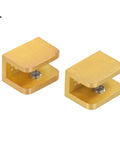 Gold Glass Shelf Brackets 2 Pack For 8mm To 12mm Thick Glass Easy No Drill Clip Mounts For Home And Office Brass Style Shelf Supports