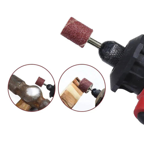 Premium Corundum Sanding Drum Bands Compatible With Rotary Drills For Metal Polishing And Deburring Featuring Badass Abrasive Grit And Works Like A Charm Performance With Smooth Operator Finish 100 Piece Kit on rotary tool for metal deburring.