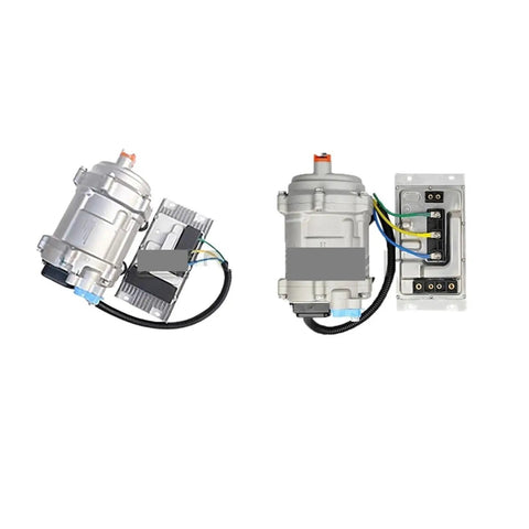 Premium 24V AC Electric Compressor Kit For Cars Trucks And Heavy Vans Easy Drop In Install features dual units with wiring.