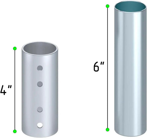 Solid Heavy Duty Galvanized Steel Table Legs For Commercial Workstations Kick Up Your Kitchen Game Six Inches With Nsf Certified Standup Support Built Different For The Daily Grind And Arrives As A Fresh Four Pack, showing 4" and 6" leg extenders.