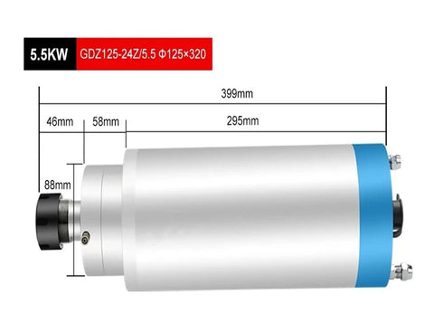 CNC Spindle Motor 5.5KW 380V Water Cooled Constant Torque Spindle For Metal Milling Four Bearings ER25 4 1000Hz 30000RPM specifications