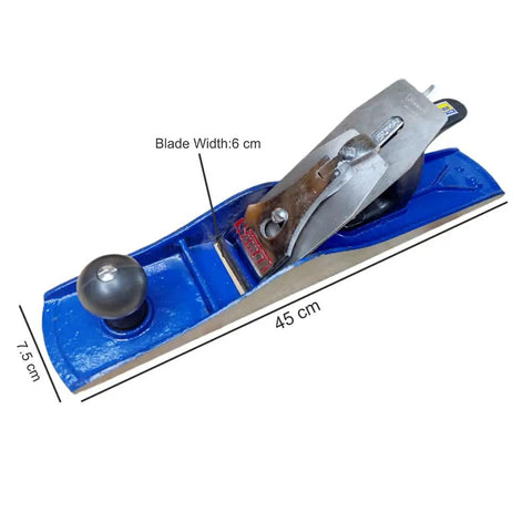 Kick Some Sawdust With This Solid Cast Iron Jack Plane Number Six featuring a 45 cm blue body and 6 cm carbon steel blade.