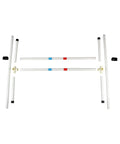 Disassembled Dog Agility Jump Bars Set Of Four With Adjustable Heights And 36 Inch Wide Spacing, ready for assembly and use.