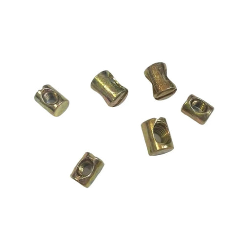 M6 M8 Steel Cross Dowel Nuts Set For Furniture Assembly Slotted Barrel Nuts Hammer Embedded Assorted Pack Of 20 Pieces