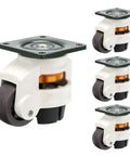 Heavy Duty Leveling Caster Set With Retractable NBR Rubber Feet For Office Gaming Chairs And Tool Carts Non Marking Floor Saver No Sweat Install Smooth As Butter Roll Upgrade, detailed view of caster.