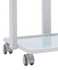 Three Tier Beauty Cart On Wheels With Heavy Duty 330 Lb Capacity All Purpose Rolling Trolley Organizer with iron frame and glass shelf