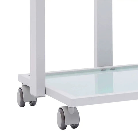 Three Tier Beauty Cart On Wheels With Heavy Duty 330 Lb Capacity All Purpose Rolling Trolley Organizer with iron frame and glass shelf
