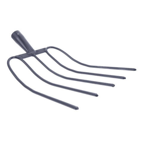 Practical Manure Fork For Efficient Yard Cleanup And Lawn Care With Durable Iron Pitch Fork Design, side view