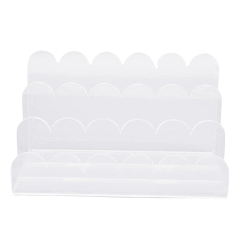 Three Compartment Clear Vertical Mail Holder Desk Organizer With Divider For Home And Office made from transparent acrylic
