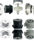 6Pcs Rubber Tire Coupler Connectors And Steering Motor Gearbox Adapter Kid Friendly Upgrade Kit parts and adapters shown