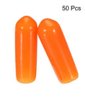 50 Pcs of 4mm Rubber End Caps Orange PVC Vinyl Screw Thread Protectors for Pipes Bolts Fence Posts Furniture Feet