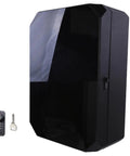 Heavy Duty Cold Rolled Steel Outdoor Electrical Enclosure For Charger Station with tinted glass and lock, side view.