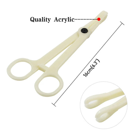 Disposable Piercing Clamp Set 10Pcs One Time Use Forceps Slotted Navel Piercing Plier For Tattoo Tools And Piercing Supplies Anti Allergy PVC Medical Grade Easy Sterile Setup, 16cm acrylic clamp