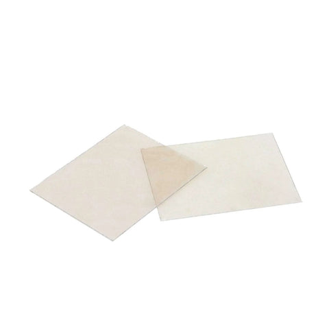 Two sheets from the Mica Insulating Sheet Kit For TO-3 Transistors And Microwave Ovens, 100 Pieces, 20 X 25 X 0.12 Mm, Heat Resistant Insulation Plates.