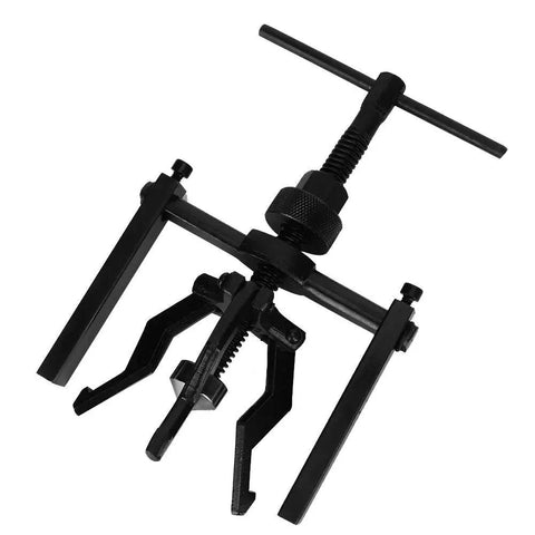Badass Three Jaw Bearing Puller Gear Extractor Kit Yanks Stuck Bearings Out Fast Fits 16 To 38 Mm Bores Best For Auto Bike Flywheel Alternator Pumps Tech Rig Built Strong Daily Tough Jobs Done Right. Black steel 3-jaw puller with T-handle