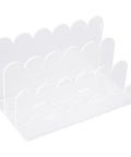 Acrylic Mail Sorter With Three Slots For Letters Envelopes Bills And Small Office Supplies A Clear Wavy Desk Organizer For Quick Visual ID