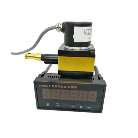 CESI S1000P Linear Draw Wire Encoder Distance Measuring Cable Motion Transducer With Six Digit Counter Display Table HB961 on black base