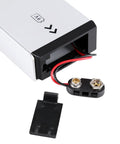Pro Grade Digital Inclinometer Level 360 Degree Range Angle Finder battery compartment with wiring and cover for construction use.