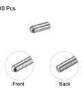 4x6mm Dowel Pins Set Of 10 304 Stainless Steel Round Head Flat Chamfered End Non Threaded Fasteners Front and Back View