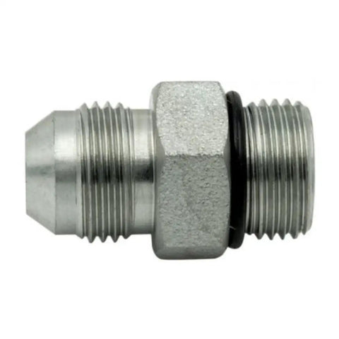 Three Eighth Inch JIC Male To SAE ORB Male Straight Converter Hydraulic Pipe Adapter Fitting Five Pack Built For Fluid Power Systems And Hydraulic Applications Up To Seven Thousand PSI High Strength Carbon Steel Corrosion Resistant, metal hydraulic fitting