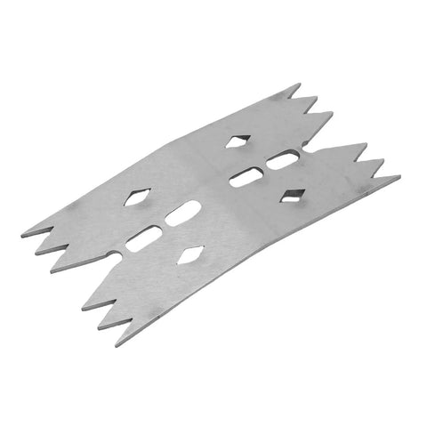 Premium Stainless Steel Slab Clamping Dogs Boost Hold For Woodworkers And CNC Pros With Enhanced Grip Fixing Sawhorses Boards Securely On Job Sites 6 Pack stainless steel slab clamp dog viewed from above.