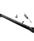Dirt Bike Kick Stand For Dirt Pit Bikes 70cc To 200cc Replacement Part With 12 Inch Height Mini Bike Kickstand Durable Alloy Construction Easy Install, shown with spring and bolt.
