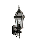 Townhouse Aluminum Outdoor Wall Sconce Lighting For Killer Curb Appeal, 30.5 Inch Tall, Black Painted Finish, Exterior Wall Mount