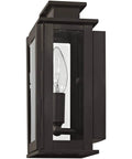 Transitional One Light Outdoor Wall Lantern in Bronze Dark Finish with Clear Glass Princeton Collection, side view