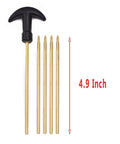 Airgun Cleaning Kit For 177 And 22 Caliber Rifles With 4.9 inch Brass Cleaning Rods and Black Handle