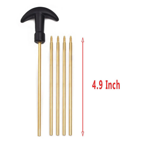 Airgun Cleaning Kit For 177 And 22 Caliber Rifles With 4.9 inch Brass Cleaning Rods and Black Handle