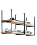 Solid Wood Ceiling Shelf Bracket With Iron Floating Shelf For Restaurants Bars And Home Decor Dope Storage Rack 60x30x60 cm