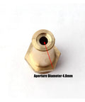 Rock Solid Heavy Duty Brass Sprinkler Nozzle With One Half Inch Male Thread Garden Lawn Irrigation Car Wash Water Gun Head close-up of aperture diameter 4.8mm
