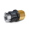 Upgraded Open Flow Locking Air Chuck, Heavy Duty Brass One Quarter Inch FNPT Quick Connect For Tire Inflation, side view