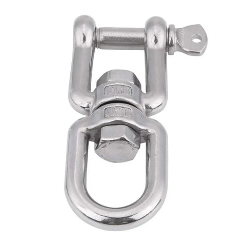 Heavy Duty 304 Stainless Steel Swivel Circle Snap Rolling Shackle 10mm Size, durable and corrosion resistant for trucks.