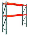 Top Shelf 48 Inch Deep By 120 Inch Wide Two Tier Pallet Rack Starter Unit With Heavy Duty Steel Frame Rust Resistant design.