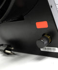 Close-up of 170,000 BTU Propane Forced Air Heater with Quiet Burner Tech, showing power plug and control panel.
