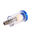 Clear view of the inline oil water trap filter for Spray Gun Pro Grade Air Pressure Regulator With 140 PSI 10 Bar Gauge