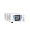 Beefy 600W DC Power Supply 0-60V 0-10A Adjustable Lab Bench Unit With High Switching For Electronics Repair And Testing, Stable Voltage Current, Over Current And Over Voltage Protection, 110V Input white metal front view