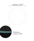Six Pack 22mm Round Watch Crystal Lens Replacement Kit Clear Optical Glass Durable 1.1mm Thick for Replacing Worn or Broken Dial Lenses