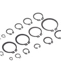 Beefy 300Pcs Snap Rings Kit C Clips Retaining Rings Circlips Hardware Set for cars machines and DIY projects shown spread out