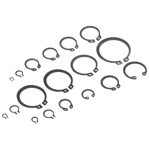 Beefy 300Pcs Snap Rings Kit C Clips Retaining Rings Circlips Hardware Set for cars machines and DIY projects shown spread out