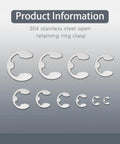 External Retaining Rings Set 120 Pcs Stainless Steel 304 E Clips Circlips Snap Rings Assortment Kit shown in 10 sizes