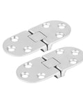 Marine Grade 316 Stainless Steel Door Hinges Mirror Polished Flush Mount 2 Pack showing hinge and screw holes