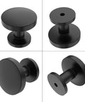 Rock Sick Matte Black Cabinet Knobs, 30-Pack Solid Round Designs For Kitchen And Closet Glow Up, solid round black drawer pulls.