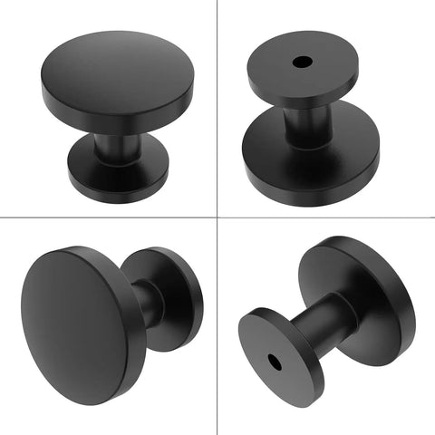Rock Sick Matte Black Cabinet Knobs, 30-Pack Solid Round Designs For Kitchen And Closet Glow Up, solid round black drawer pulls.