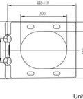 Heavy Duty Square Toilet Seat Offering Dead Smooth Soft Close Lid Alongside Zero Drama Quick Release Hinges For Fresh Bathroom Makeovers Durable Eco Resin Constructed In Bright White Finish, dimension diagram.