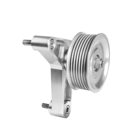 Premium Aluminum Idler Pulley Kit Adjustable EP3 Style For K-Series Civic Integra K24 Swap Engine W/ Low Noise Bearings Smooth Ride, silver