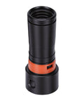 Fabater 7 Piece Dust Collection Hose Adapter Kit For Shop Vacs Rotating Clamps Sanding Woodworking Systems Powerful Fittings, black and orange adapter close-up.