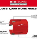 Hustle Ready 9 Piece Hole Saws Kit With Compact Tote For Milwaukee Tools Featuring 3 Tooth Carbide Design To Slice Through Nails Plaster And Wood, red carbide hole saw